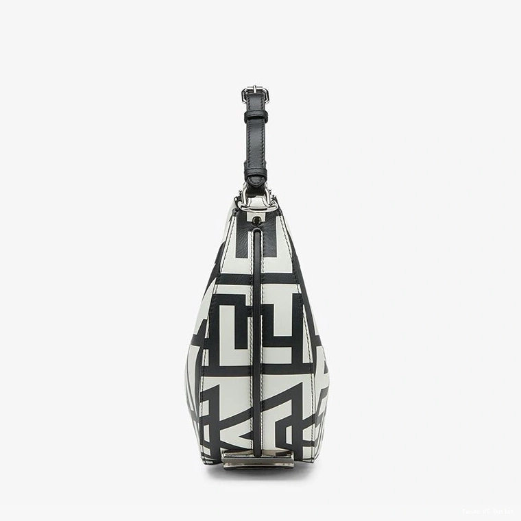 Vintage HOT Black Capsule Bag In Roma Leather Small White Fendi Hobo Fendi Fendigraphy 0805